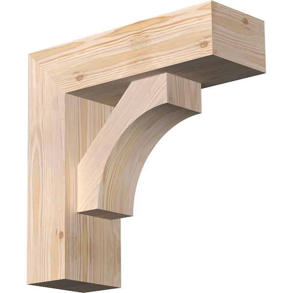 Ekena Millwork Westlake Block Smooth Bracket w/ Offset Brace, Douglas Fir, 5 1/2"W x 16"D x 16"H BKT0604X16X16WTL05SDF - main